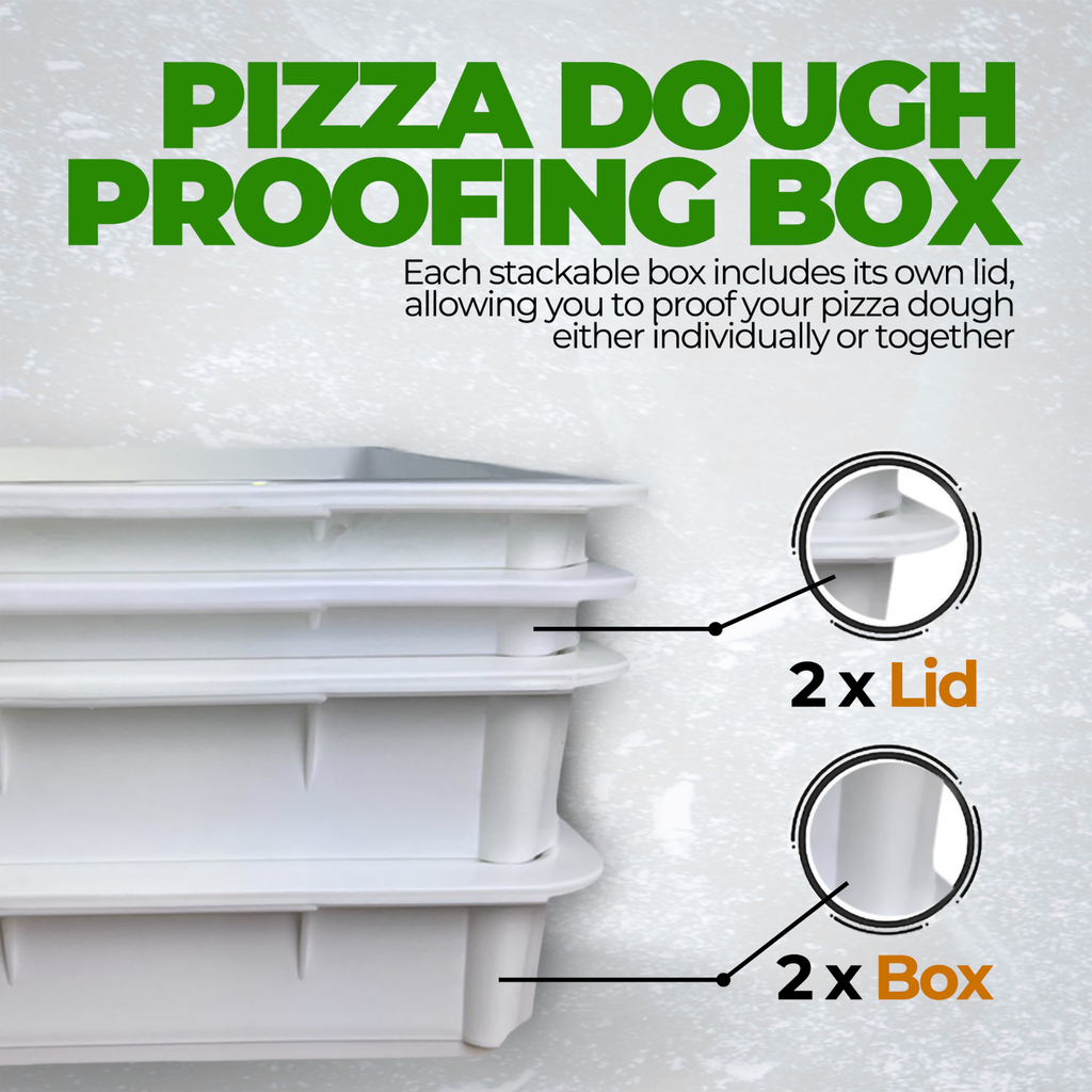 Pizza Dough Proofing Box - Stackable Commercial Quality Trays with Lid  (17.50 x 12.5 Inches) - 2 Trays and 2 Lids