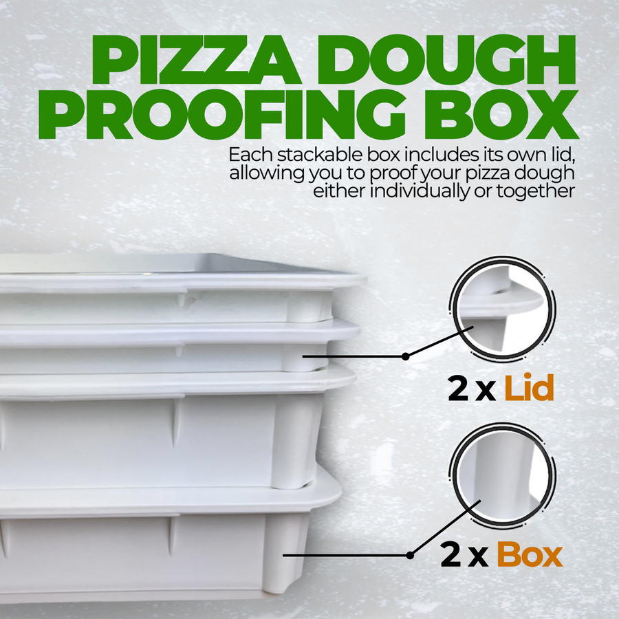 Pizza Dough Proofing Box - Stackable Commercial Quality Trays with Lid
